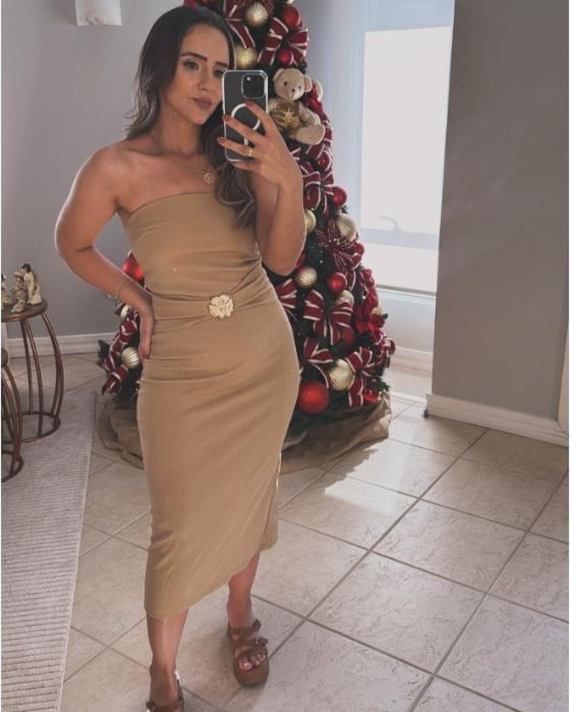 Vestido Midi Camel